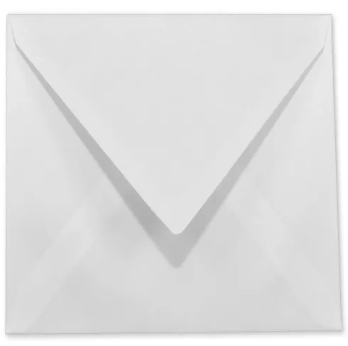 Briefumschlag 16x16cm in leinen (weiss), 80g, ohne Fenster, Nassklebung