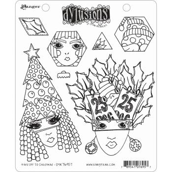 Ranger Ink - Stempelset "Hats off to Christmas" Dylusions Cling Stamp 